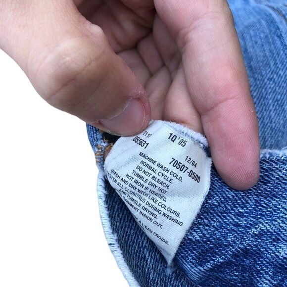 VINTAGE 2004 Levi's Patchwork Denim Jacket Vest Blue Small - Picture 10 of 16